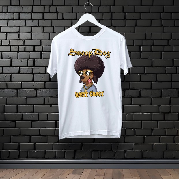 T-shirt snoop dog blanc