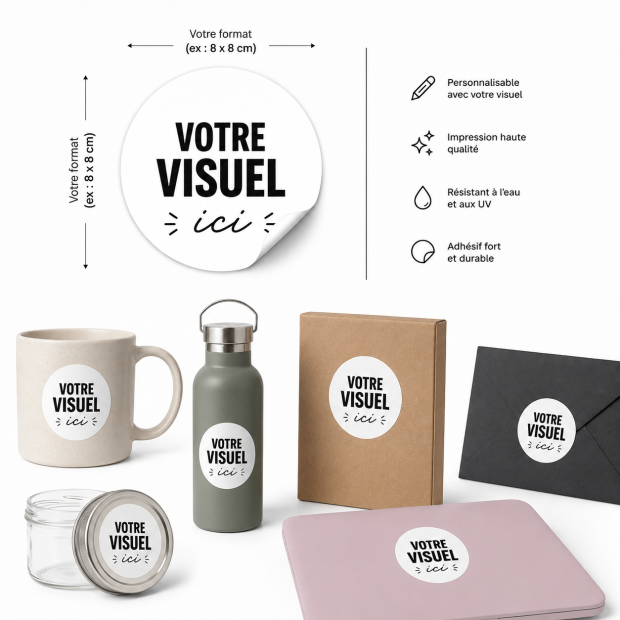 Sticker rond ⌀10 cm personnalisable — Impression France | Chronoflock