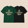 T-shirt Les Vieux Trams de Sainté, vert bouteille et noir, hommage au tram stéphanois et aux Gagas