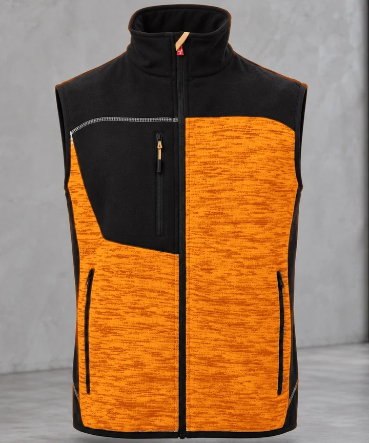 Gilet sans manches Payper Tour orange fluo et noir, de face
