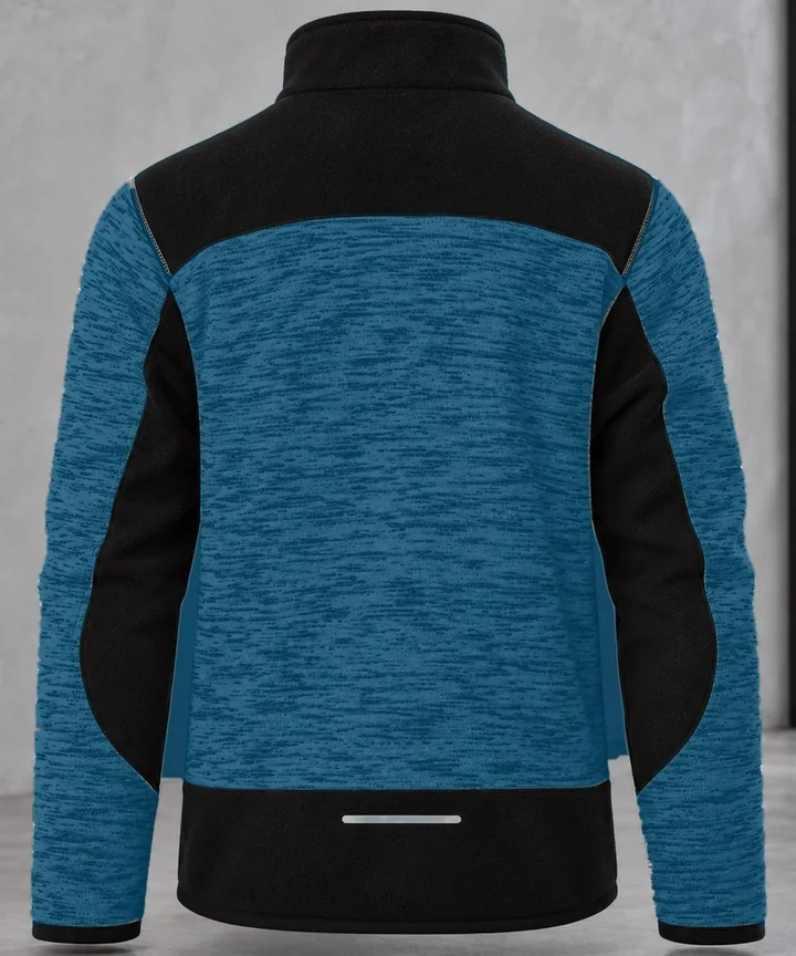 Dos de la veste soft-shell Payper Travel bleu chiné et noir