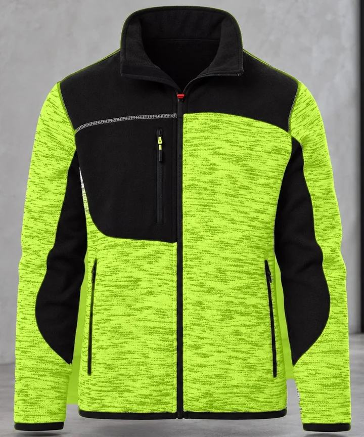 Veste soft-shell Payper Travel jaune fluo et noir, de face