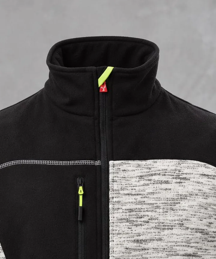 Col montant et tirette fluo du gilet Payper Tour