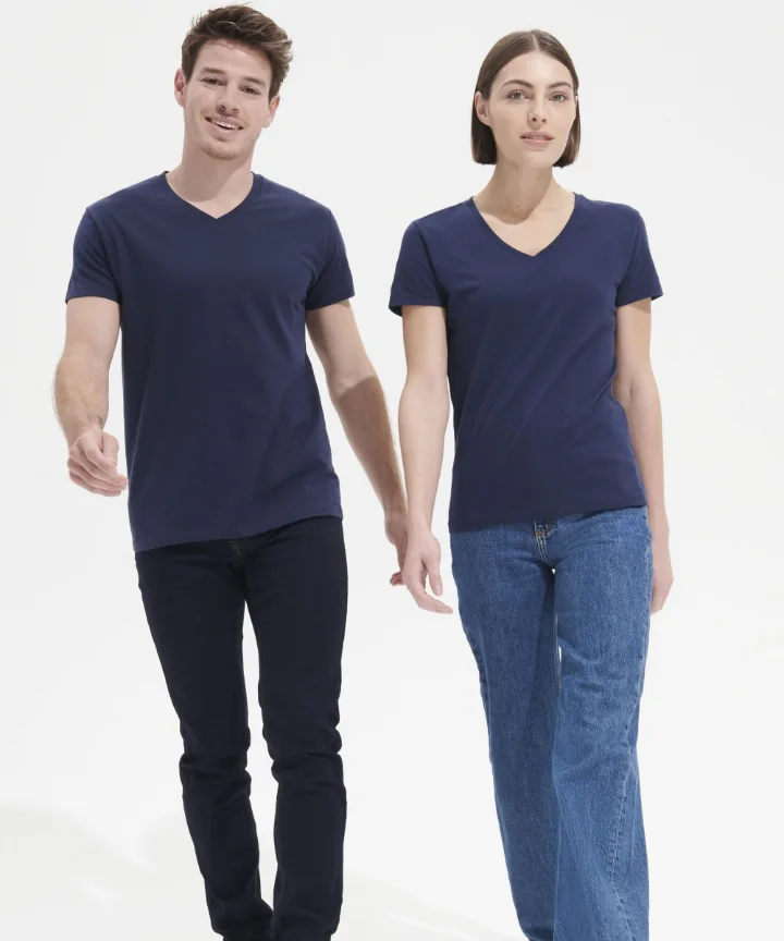 Duo en tee-shirt col V Sol's Imperial femme et homme